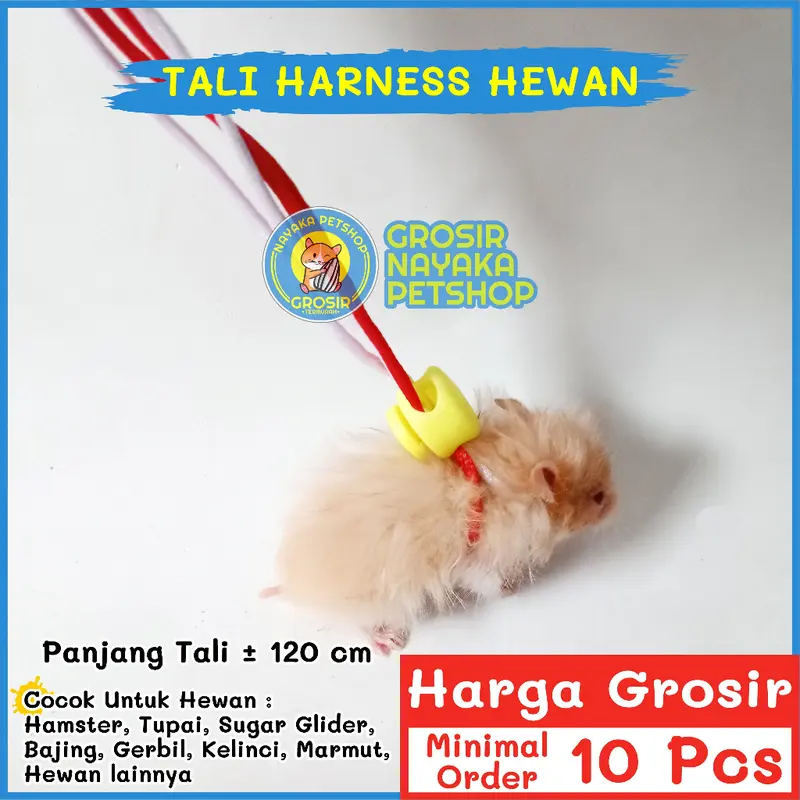 NAYAKA GROSIR Harness Hamster Tali Tuntun Tupai Harnes Badan Sugar Glider Gerbil Bajing Marmut Kelinci 1