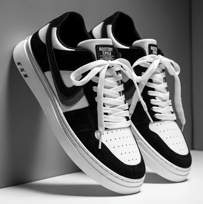 Giày sneaker nam đơn giản da mềm,êm chân,,chống thấm nước,rễ vệ sinh 025T Shoes Đế Bằng Cao Su Đế Cao giay