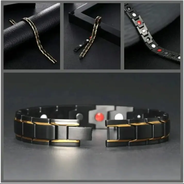 AKSESORIS FASHION PRIA ; GELANG KESEHATAN PRIA BAHAN TITANIUM MEGNETIC BIO.Gelang Kesehatan Bio Magnetik 100% Original