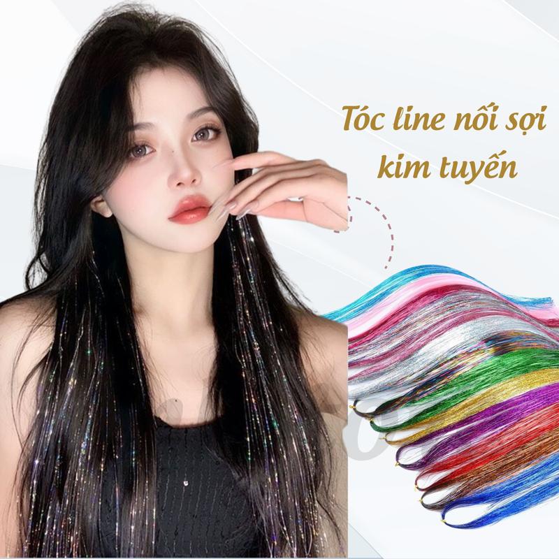Sợi Kim Tuyến nối tóc gảy light, dây line dài 123cm Bling cho Nam - Nữ Cao cấp chịu nhiệt
