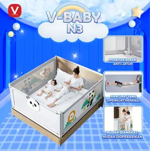 V-BABY CARE Baby Bed Rail Safety Guard Bedguard Fence Extra Tall Pembatas Pengaman Pagar Kasur Bayi Box Bayi Fence Tinggi 105 CM/VBABY-N3