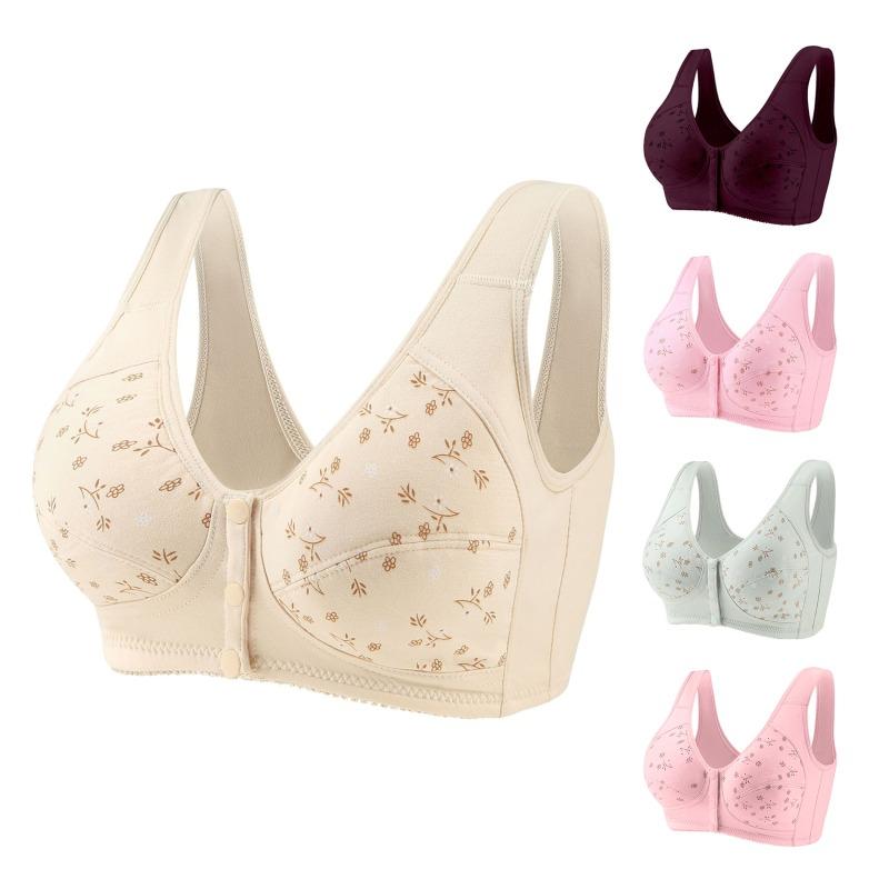 Bralette Cotton Mềm Mại Và Thoải Mái Cho Phụ Nữ Trung Niên, Áo Ngực Đóng Trước, Cỡ Lớn, Sử Dụng Hàng Ngày