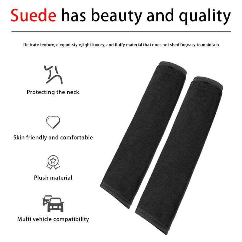 Simple Plush Car Seat Belt Shoulder Cover, Comfortable Anti-slip Car Seat Belt Protector Pad, Universal Car Accessories for Interior 5