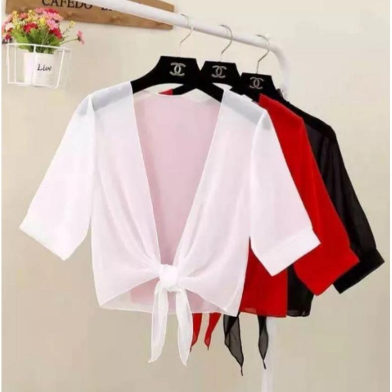 Outer Basic Cardigan Pendek Atasan Wanita Rompi Polos. - Shop | Tokopedia
