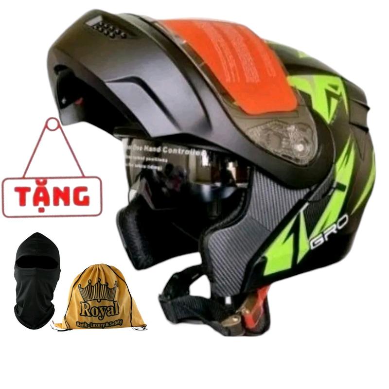 Mũ bảo hiểm Full face Lật hàm Gro ST25-2 kính tiện lợi phom dáng nhỏ gọn Helmet mubaohiem gro combo mũ bảo hiểm có cằm nam