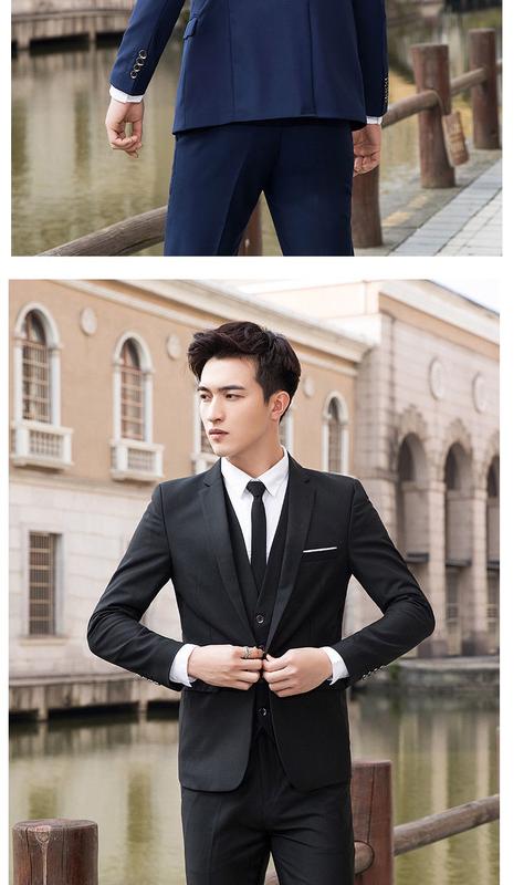 Product Introduction of RUNNINGBEAR Local Delivery Men Blazer Set 3 piece Suit Tuxedo Formal Business Wedding Blazzer Korean Office Outerwear Coat Slack Pants Jacket baju kot lelaki 29