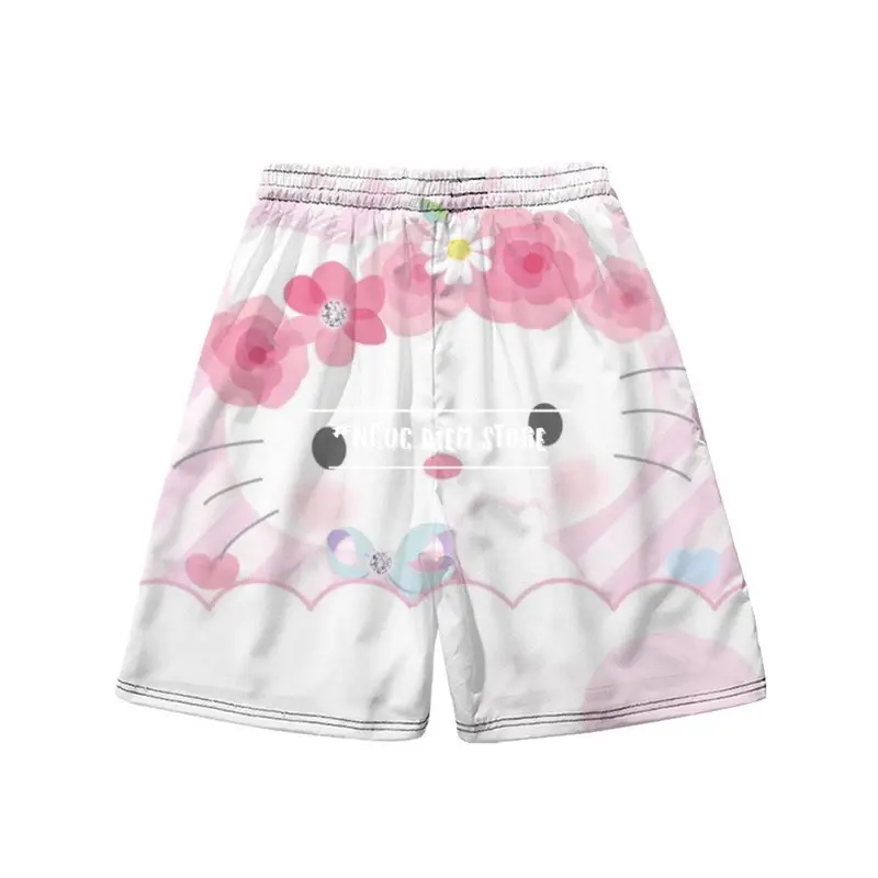 Quần Hello Kitty Hoạt hình nam nữ, quần đi biển, kỉ yếu 8