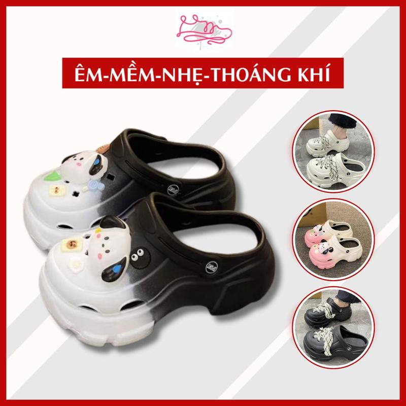 Dép sục nữ luchi Form Nhỏ Đi Tăng Size cao 7cm - Vừa Dép (tặng kèm 10 sticker/ 1 cặp dây giày) DéP Shoes dep chong Women giày độn đế 7 siêu nhẹ dép  đi biển