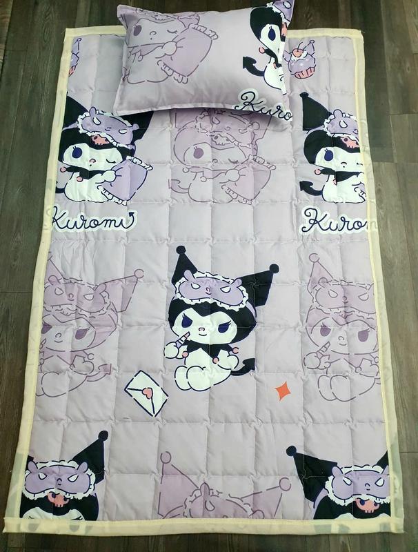 Set Thảm nằm mùa đông trẻ em | Thảm trải giường cho bé đi học gối sẵn ruột chất vải Cotton Poly Thỏ Korumi