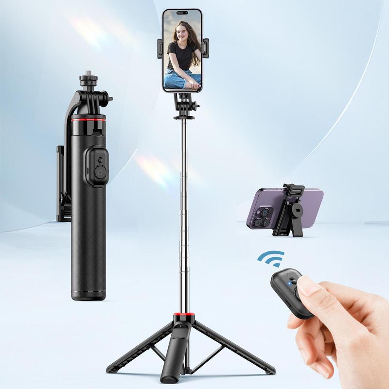Product Introduction of Selfie Stick & Phone Tripod with Remote, 1 Count Extendable Cell Phone Tripod & Detachable Phone Holder, Selfie Stick Tripod Stand for iPhone Samsung Huawei Xiaomi Oneplus 0