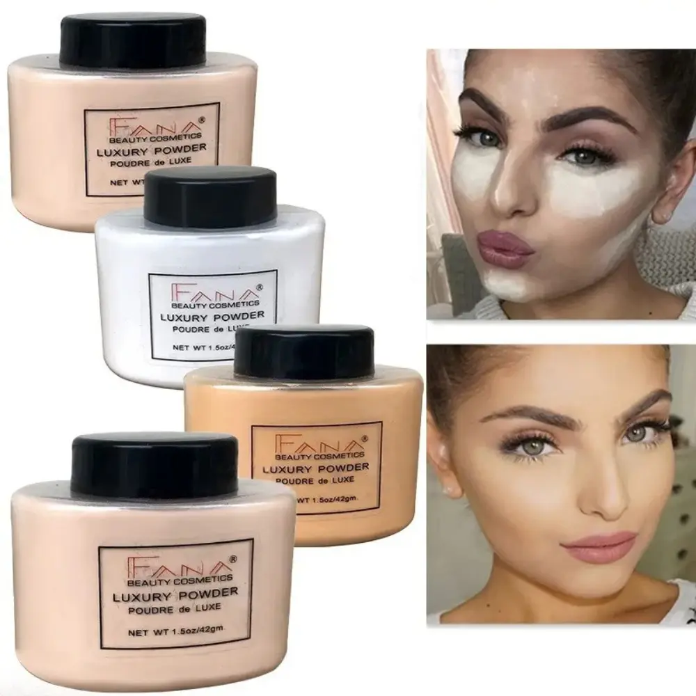 Portable Face Banana Powder Bottle Loose Powder Foundation Oil-Control Long Lasting Oil Control Powder Luxury Waterproof Makeup Powder For Women