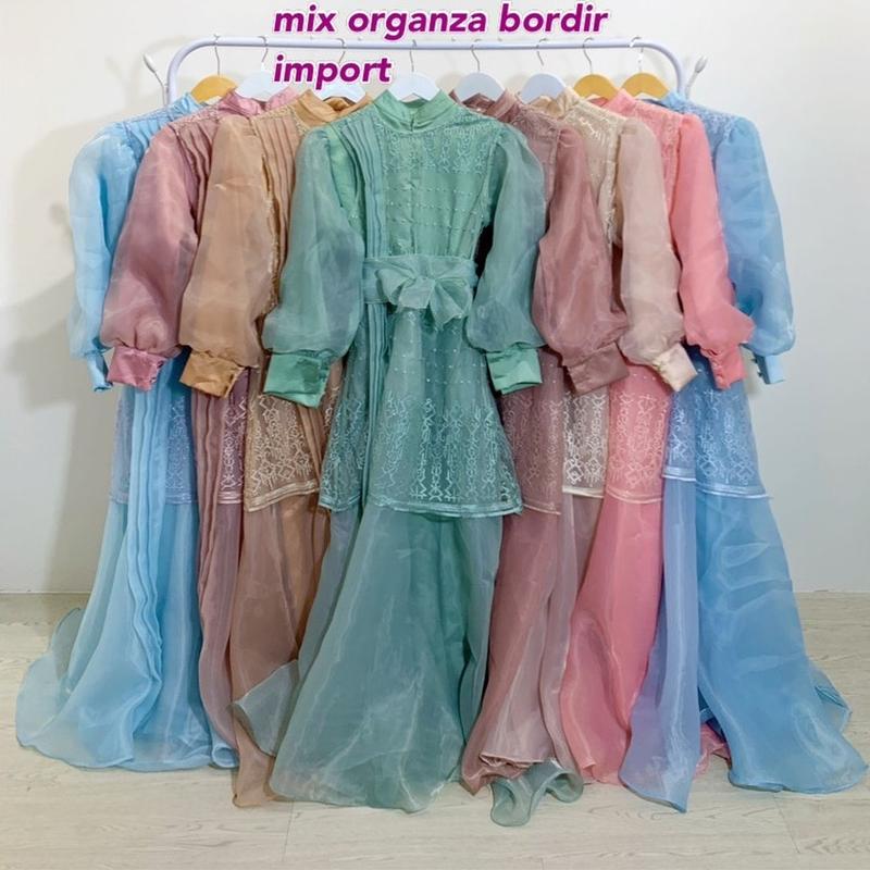 Orenji Agnessia Dress Organza Bordir 0