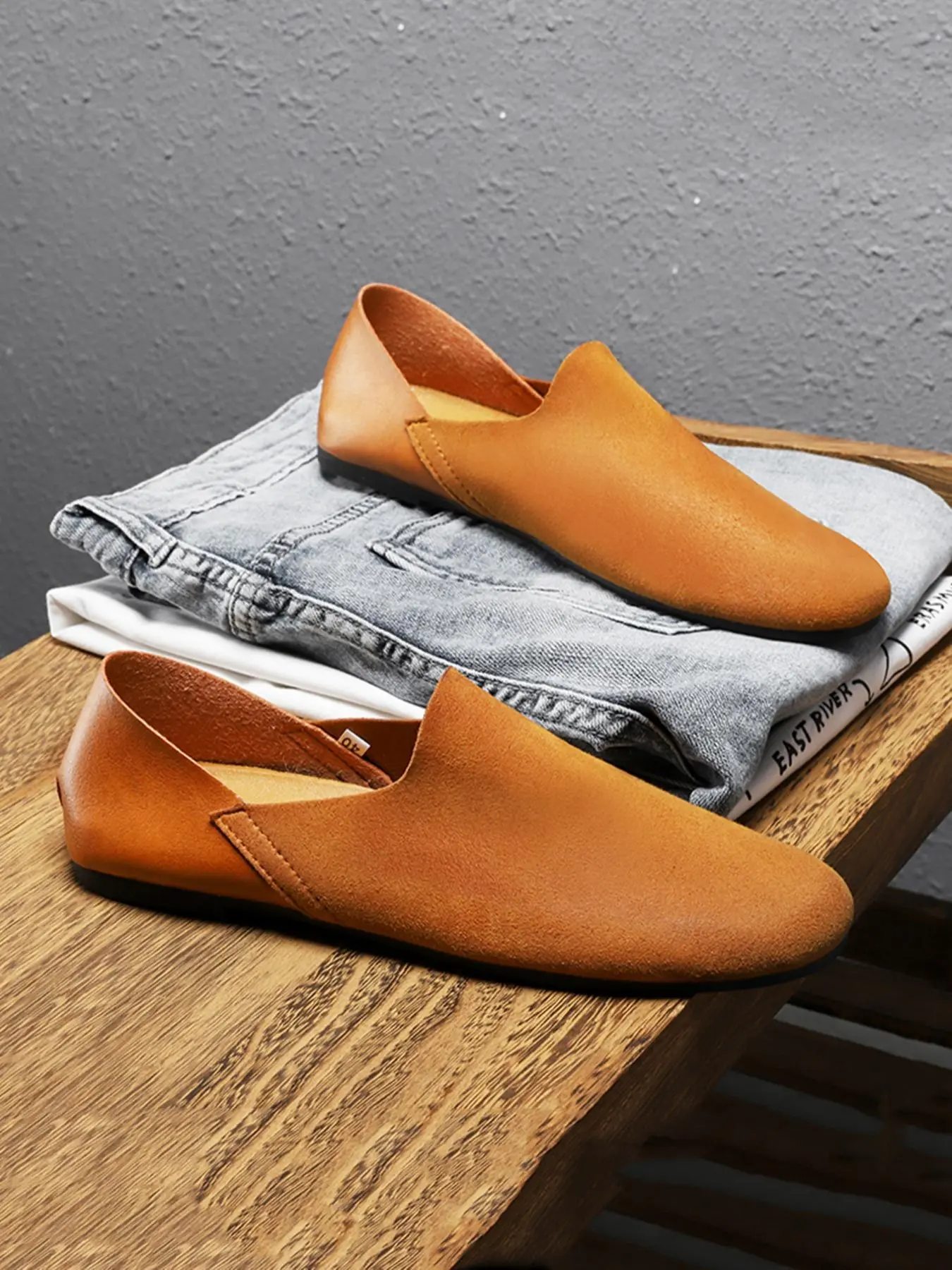 Men's Casual Plain Color Loafers, Fashionable Round Toe Slip-on Shoes for Daily Wear, Lightweight Breathable Comfortable Shoes for Men