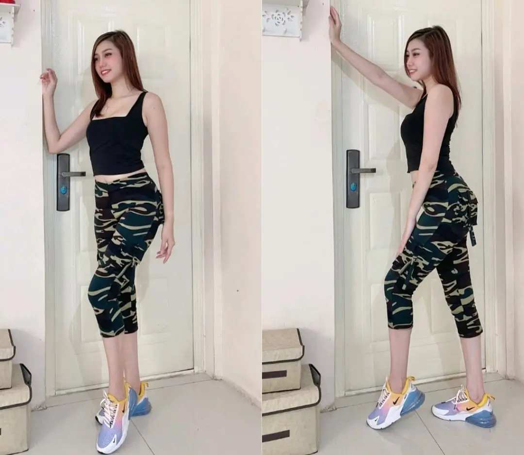Celana Kargo Olahraga Loreng 3/4 Yovis Sport/Celana PDL Senam Army Wanita Murah dan Bagus sport