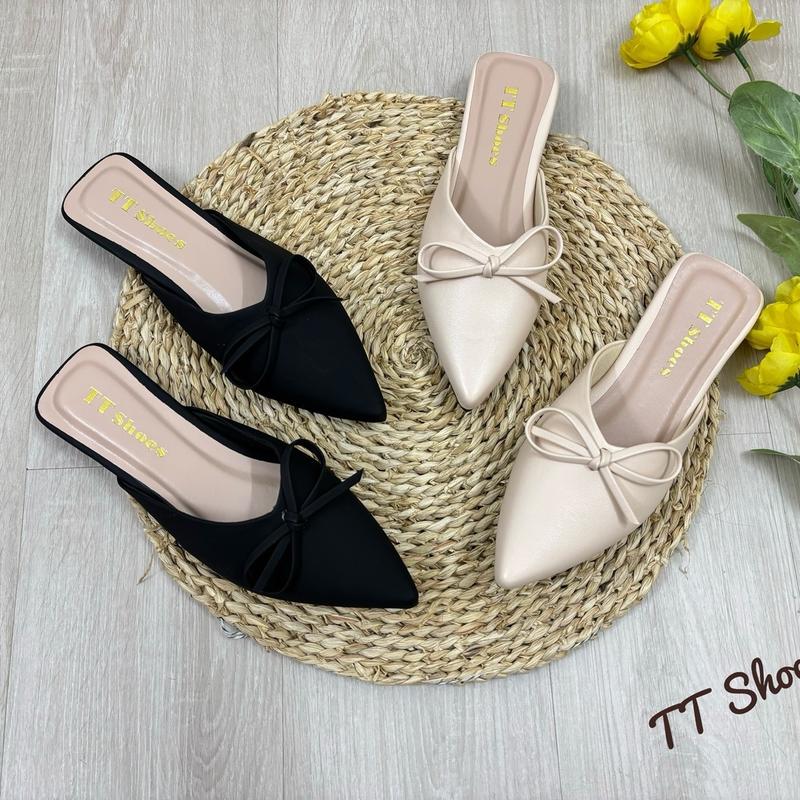 Giày sục xẹp da sáp nơ thắt mũi nhọn TT Shoes tinothắt 1