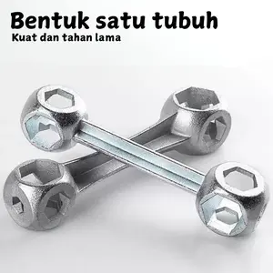 Kunci Pas Hexagonal 10 ukuran 10 in 1 Bentuk Tulang Multifungsi Kunci Pas Berbentuk Tulang