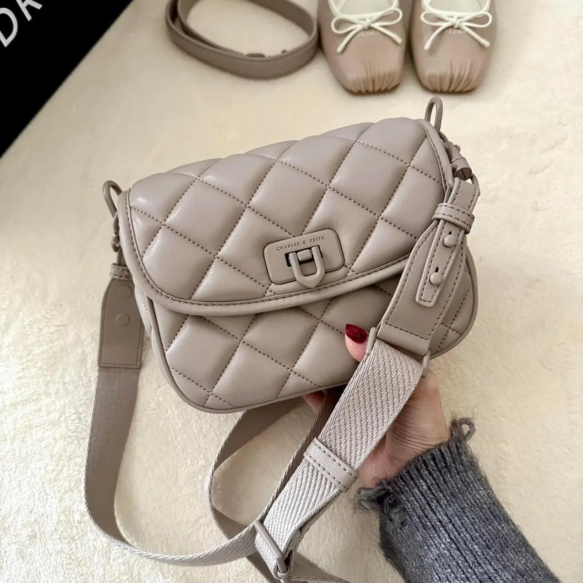 Túi xách nữ có dây kẹp nách +đeo chéo da mềm size 20