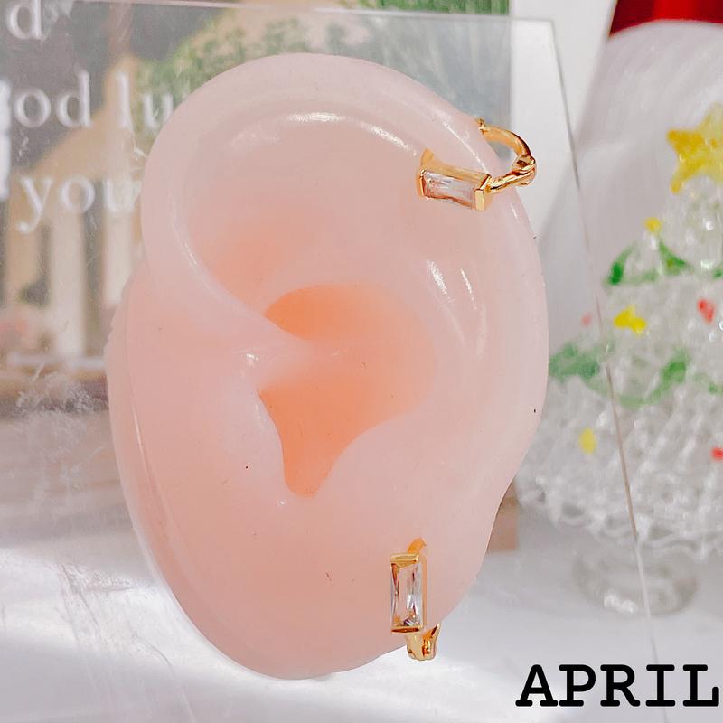 Khuyên Tai Tròn Đá Sinh Hình Chữ Nhật Mini, Thời Trang Và Tối Giản, Phụ Kiện Cho Nữ, Hộp Miễn Phí, GE19, [FIONA] 4