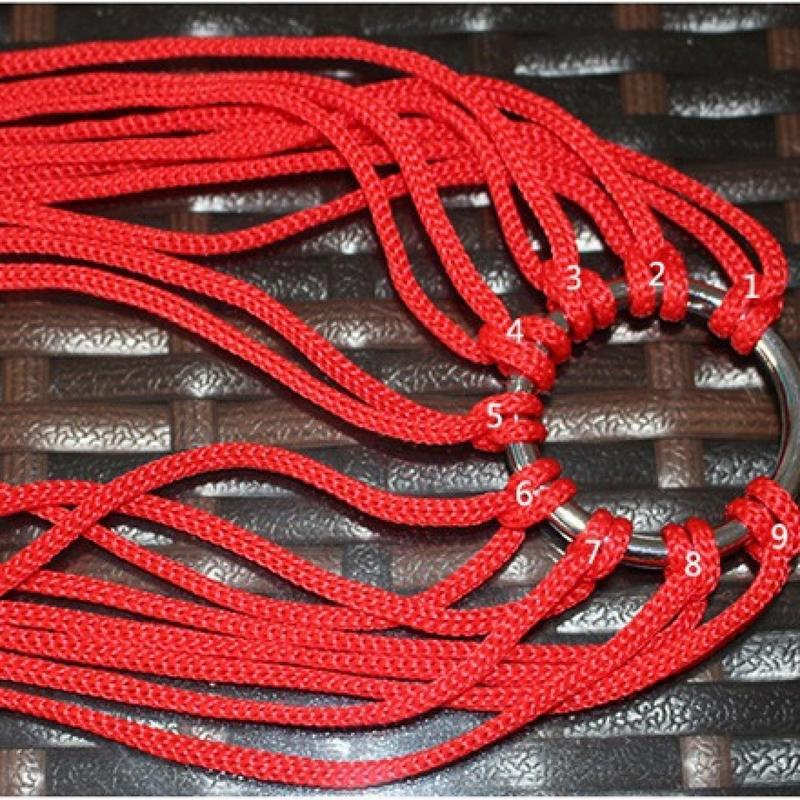 Product Introduction of Single Hammock Nylon Rope Hammock Outdoor Color Mesh Hammock Portable Camping Leisure Mesh Hammock For Camping And Outdoor Single Nylon Rope Cradle Mobile Paper Towel Cradle 16