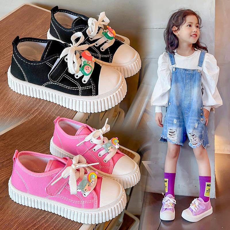 Giày bé gái từ 3 - 16 tuổi siêu nhẹ giày vải kiểu dáng Canvas đế giày êm kháng khuẩn G102