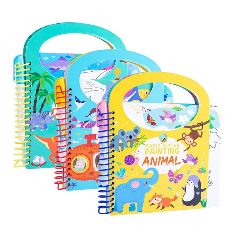 Product Introduction of Magic Travel Water Painting With Activities Stickers Student Puzzle Toy Watercolor Books Kids Christmas Gift 16