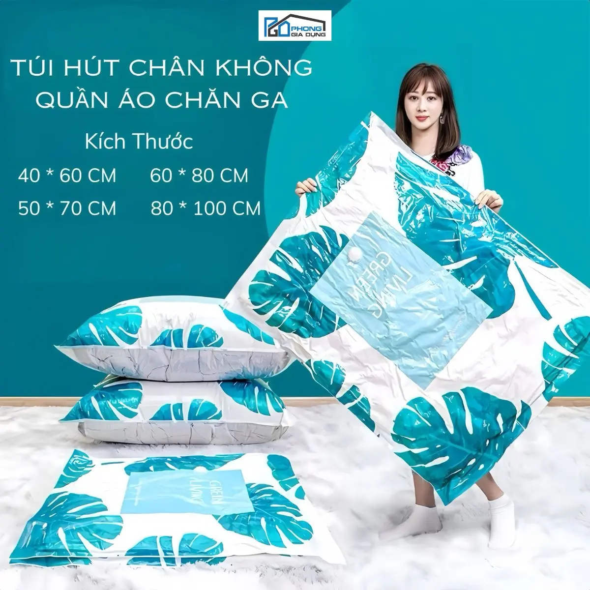 Túi đựng quần áo hút chân không, COMBO 2 túi đựng quần áo chống ẩm mốc và côn trùng