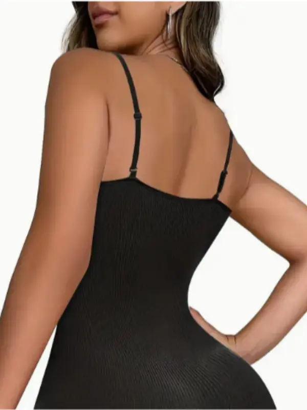 Sporty Women's Plain Button Adjustable Strap Cami Sports Skinny Bodysuit, Casual Sport High Stretch Tight-Fitting Sleeveless Bodysuit for Yoga Gym Workout, Ladies Sportswear for All Seasons Womenswear Tops Slim 3