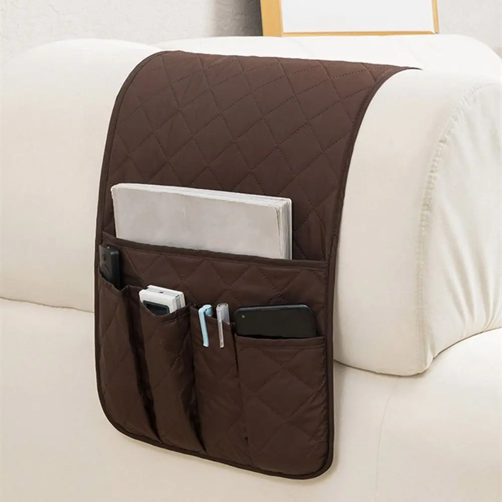 Multifunctional Large Capacity Sofa Armrest Organizer Space Saving with 5 Pockets Bedside Storage Bags Non-Slip Bed Storage Pocket Bag for TV Remote Control