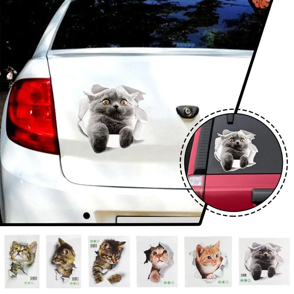Car Stickers 3D Stereoscopic Visual Stickers Mouse Sticker Creative Bumper Hole Stickers V6O8