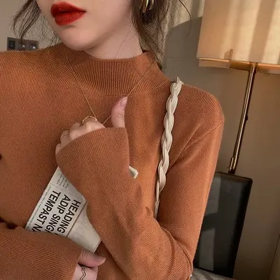 AJW [TC] Atasan Rajut Turtleneck Wanita Lengan Panjang | Iner Rajut Turtleneck Knit | Baju Dalaman Turtleneck 3