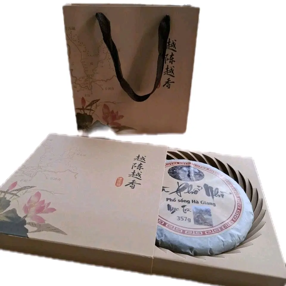 Bánh trà 357g phổ nhĩ sống 2023