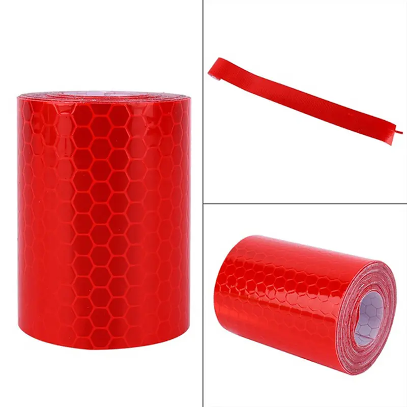 Băng Dính Keo Cảnh Báo An Toàn Tự Dính Phản Quang, Dài 1m, Rộng 5cm, Cho Xe Tải Ô Tô, Cuộn Nhãn Dán Phim 5