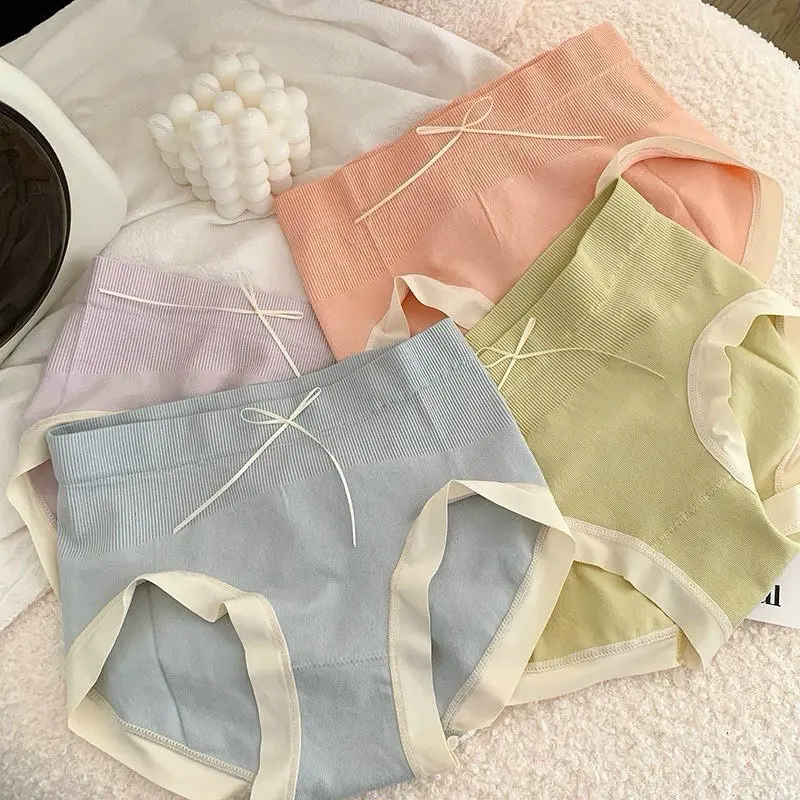 Set 5quần chip nữ cotton co giãn 4c ,đính nơ xinh xắn Quần Lót Women