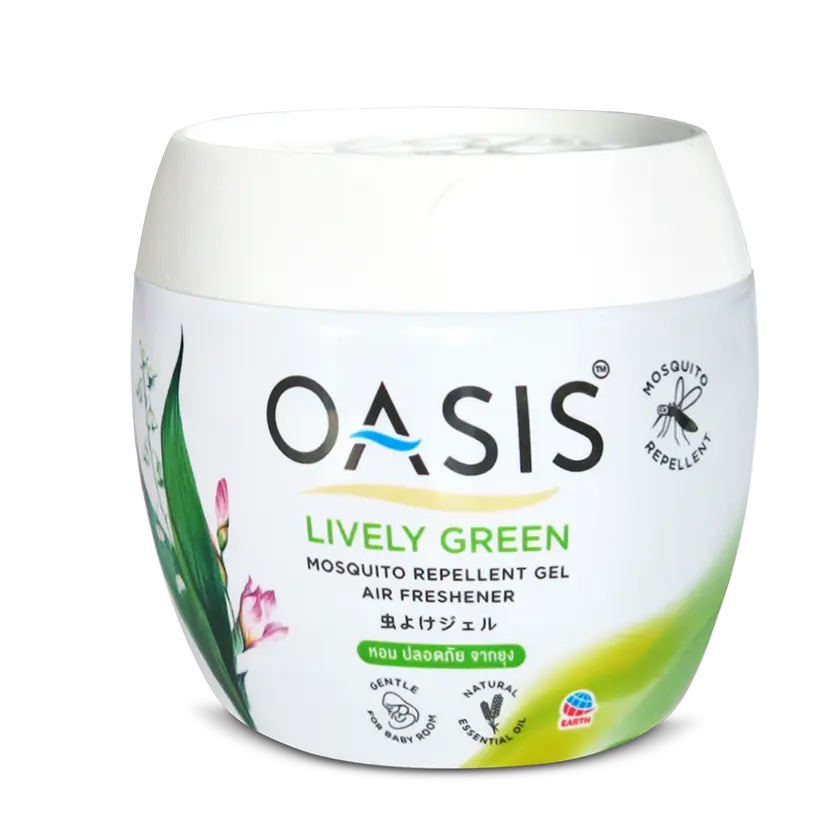 Sáp thơm đuổi muỗi OASIS Hương hoa Huệ Tây 180gr chất lượng Thái Lan cao cấp mosquito repellent gel Lively Green