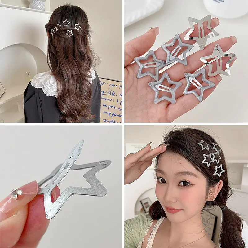 Kẹp Tóc Ngôi Sao, Thiết Kế Ngôi Sao Năm Cánh Dễ Thương, Đồ Trang Trí Tóc Hàn Quốc, Phụ Kiện Thời Trang, Quà Tặng Dễ Phối Đồ Phụ Kiện Thời Trang 1