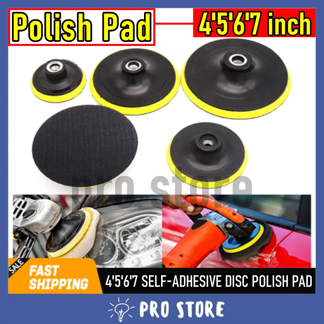PROSTORE  3/4/5/6/7Inch Backing Pad for Sanding Paper Disc Polish for Angle Grinder Wool Buffing Polish Pad Hardware