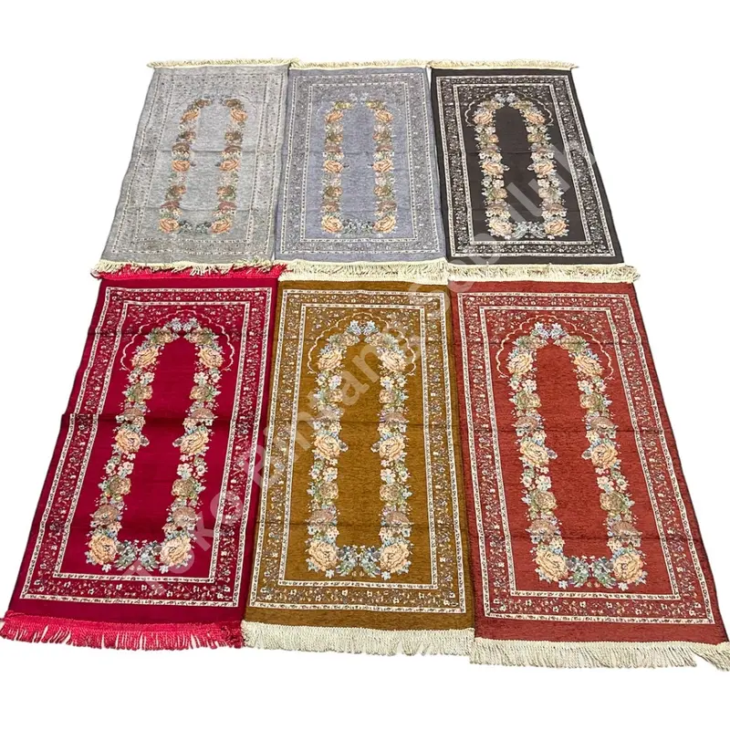 Sajadah Turki Travel Rajut Isi 10 Biji XHX888 Ukuran 60 x 110 Cm Midi Rumbai Tambang Murah Motif Daun / Kipas / Bunga / Kabah Tampar Per 10 Biji Halus Grosir Sajadah Travelling Tanggung Turkiye Rumbai Tampar Muslim Nyaman Haji Tambang Tebal 3