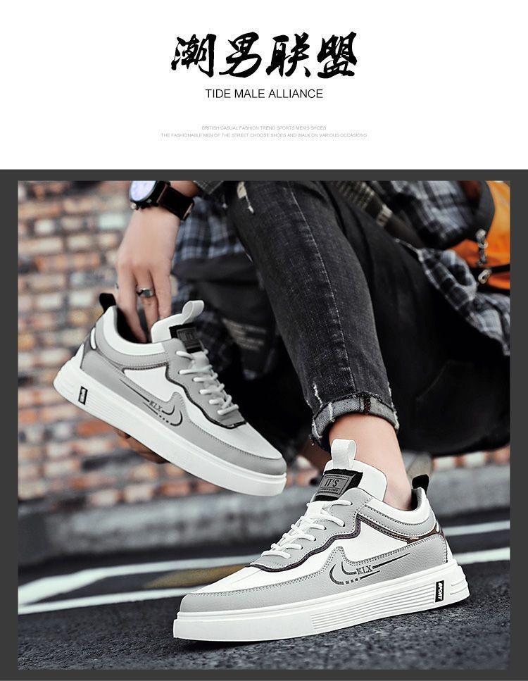 Product Introduction of 2024 Spring New Korean Men's Shoes Student Sports All-Match Canvas Board Shoes Casual White Shoes Ins Trendy Men's Shoes Runner Athletic Trainers Training 14