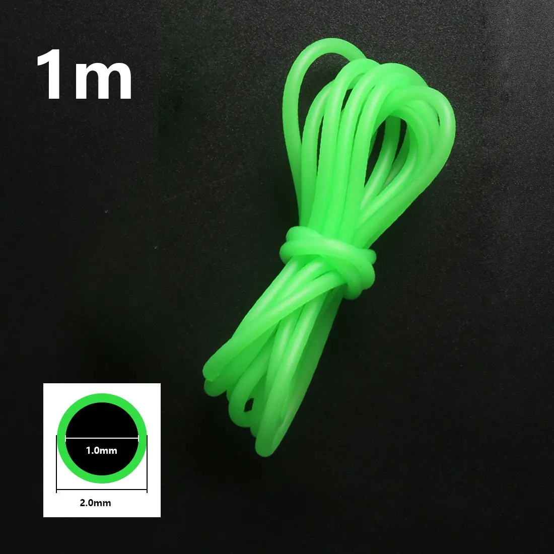 <Fishing Supplies>Light Luminous Line Glow Anti Rig Tube Tubing Fishing Wire ID 0.8-2mm x 1/1.5m