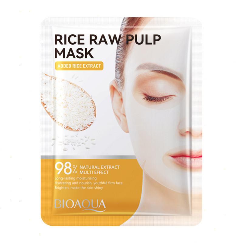 BIOAQUA Rice Raw Pulp Facial Mask 98% Natural Extract Multi Effect ...