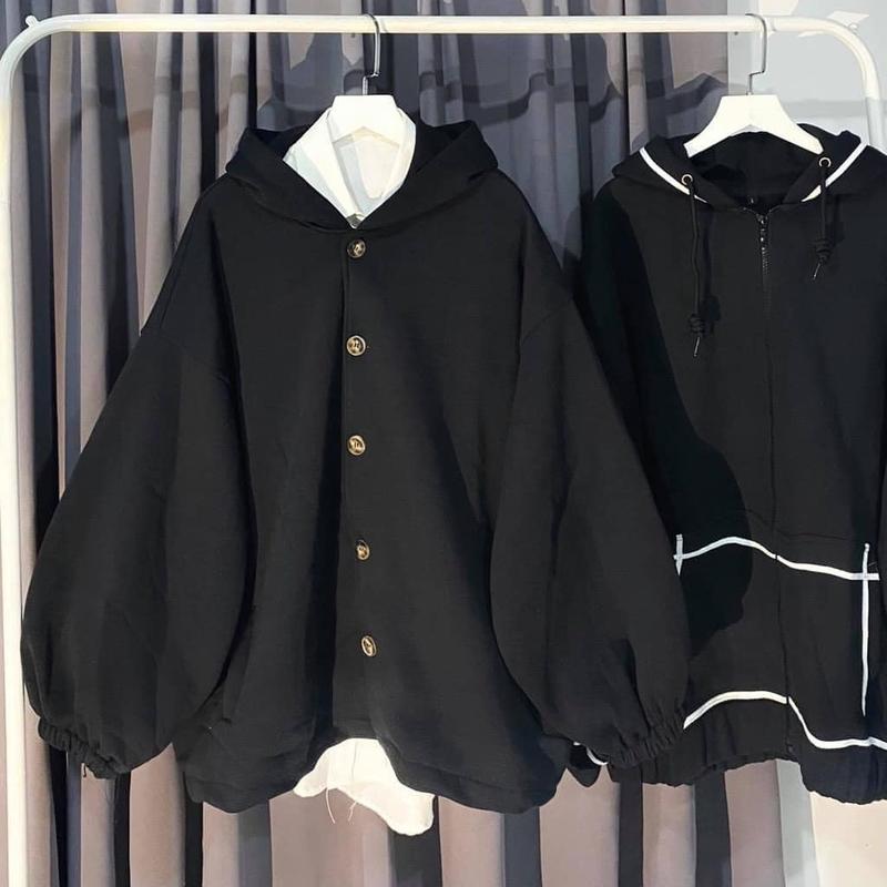 Áo Khoác Women Jacket Nỉ Nút Form Rộng Nam Nữ Unisex Top bán chạy - BingBing