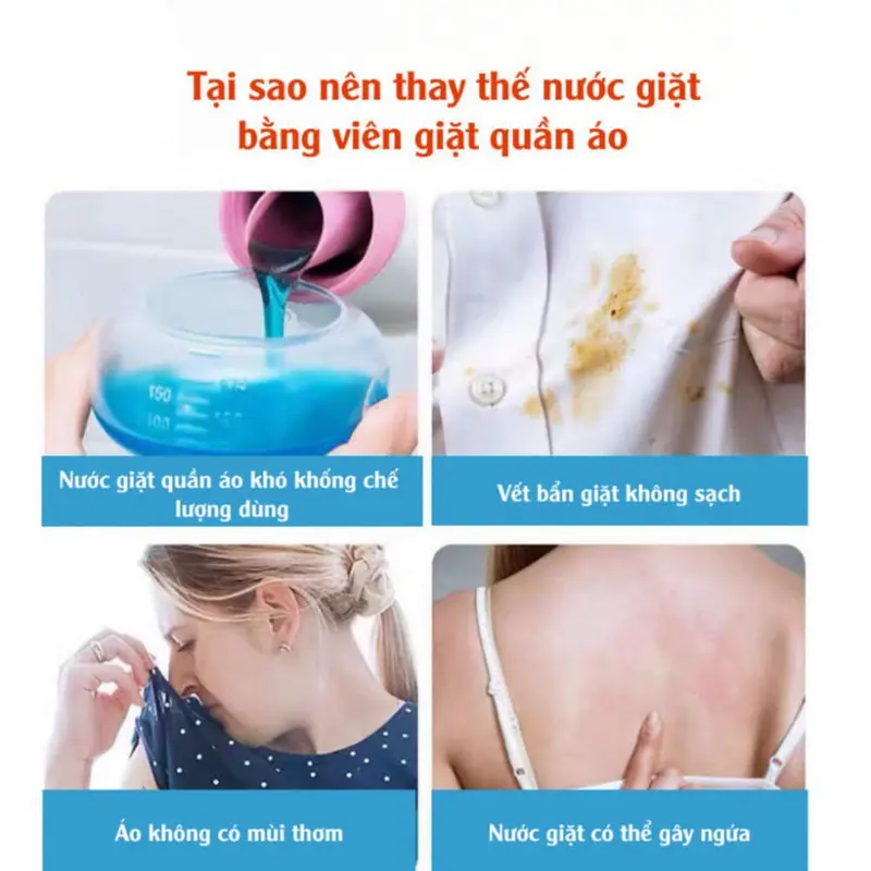 (Combo 5 túi 200 viên) Viên Giặt Xả Thơm Quần Áo 5IN1 Làm Mềm, Giặt Sạch, Khử Khuẩn tới 99%, Lưu Hương 72 Giờ Đa Năng - Làm Sạch 2