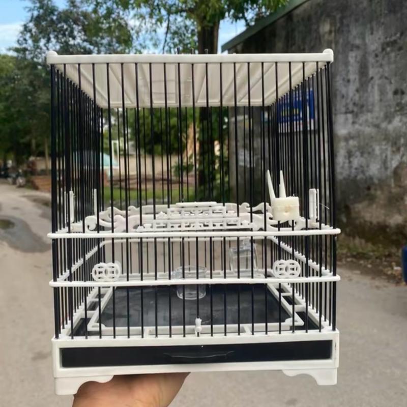 Bộ khung lồng khuyên, hút mật vuông tự ráp đầy đủ phụ kiện chất liệu nhựa trung quốc bền đẹp- lồng tự ráp long chim nhúng