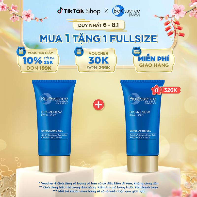 Gel Tẩy Tế Bào Chết Dưỡng Da Skincare Tươi Trẻ Bio-Essence Bio-Renew Exfoliating Gel Tinh Chất Sữa Ong Chúa + Atp 60gr