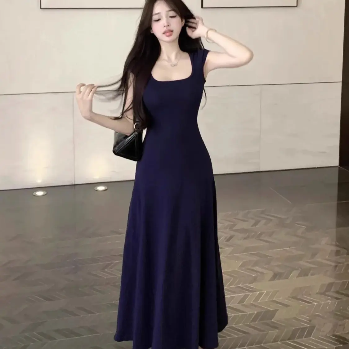 Đầm Body Nữ Tay Ngắn Cổ Vuông, Đầm Nữ Dáng Dài Diamond Dress ( có bigsize) | BigBuy360 - bigbuy360.vn