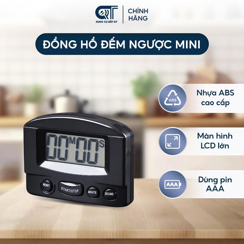 Đồng Hồ Đếm Ngược Mini, Bấm Giờ, Hẹn Giờ - QT KITCHENWARE