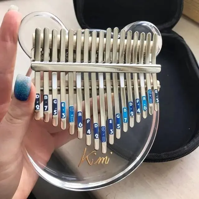 KIMI Beruang Kalimba 17 Kunci | Kimi Kalimba Akrilik Bear M10 Clear Rainbow dilengkapi Hardcase BONUS MATERI 7