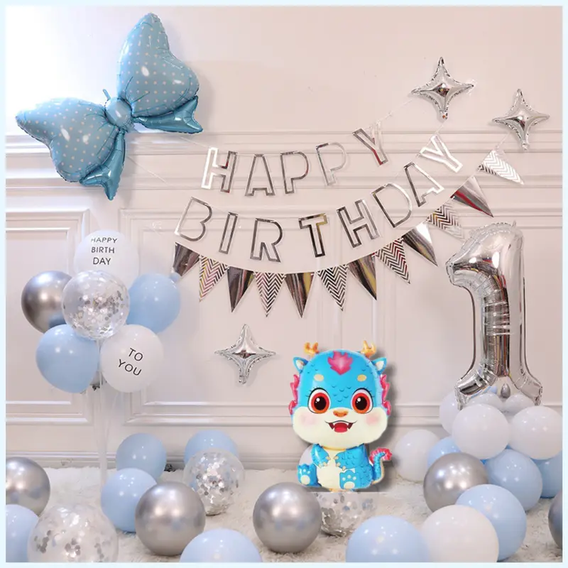 Combo Set Bóng Bay Trang Trí Sinh Nhật Tuổi Rồng Vàng 999 Cho Bé Trai Và Bé Gái Tại Nhà Dễ Làm 7