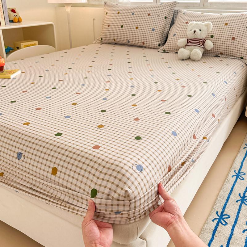 100% Cotton Fittedsheet Single Queen King bedsheet 3feet 3.5feet 5feet 6feet 6