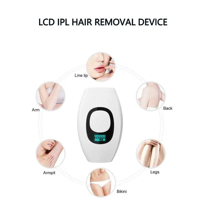 Máy tẩy lông IPL, dành cho phụ nữ, tẩy lông xung LCD, tẩy lông bằng laser, không đau, tông đơ 99999 Cạo Râu 4